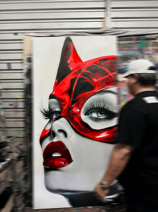 Red Kiss – Original Hyper-Realistic Painting by Vango